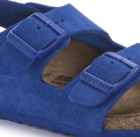 Birkenstock Milano HL Kids Suede Ultra Blue Sandals Narrow