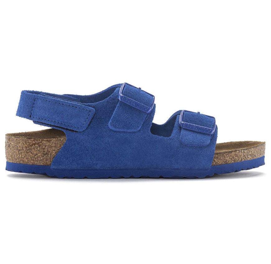 Birkenstock Milano HL Kids Suede Ultra Blue Sandals Narrow
