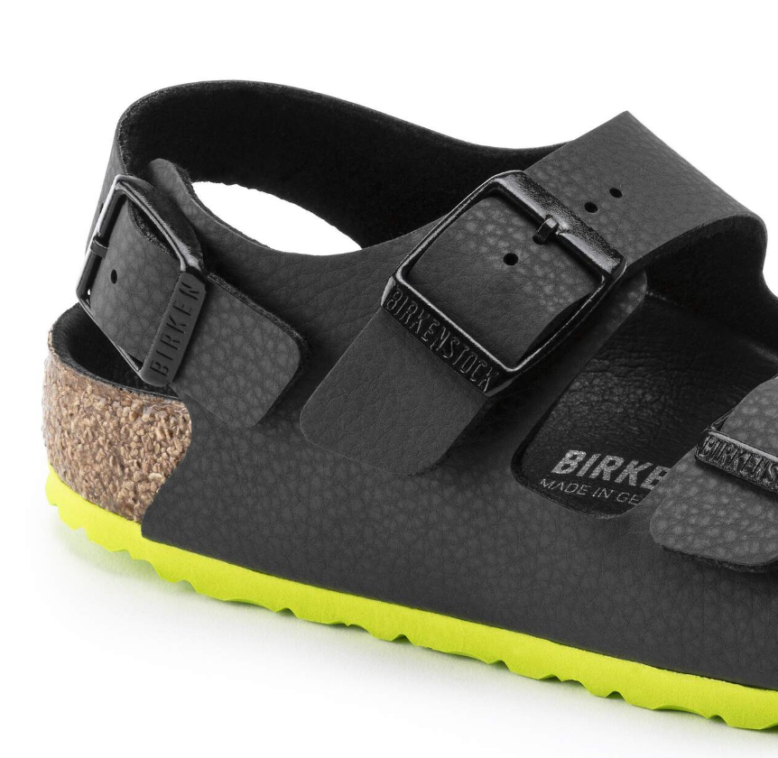 Birkenstock Milano Kids Birko-Flor Desert Soil Black Lime Narrow