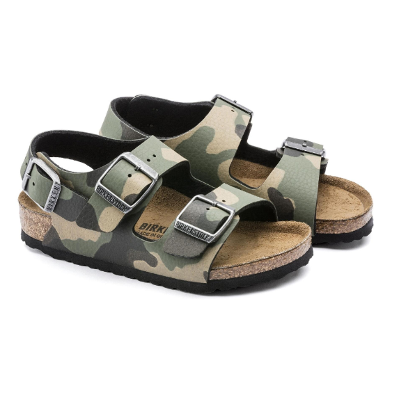 Birkenstock Milano Kids Birko-Flor Desert Soil Camo Khaki Narrow