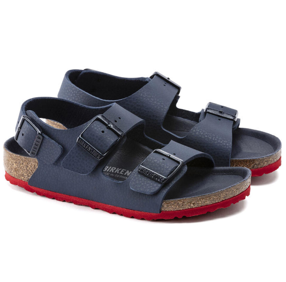 Birkenstock Milano Kids Birko-Flor Desert Soil Blue Red Narrow