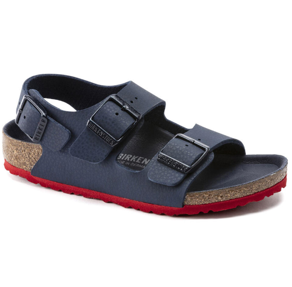 Birkenstock Milano Kids Birko-Flor Desert Soil Blue Red Narrow