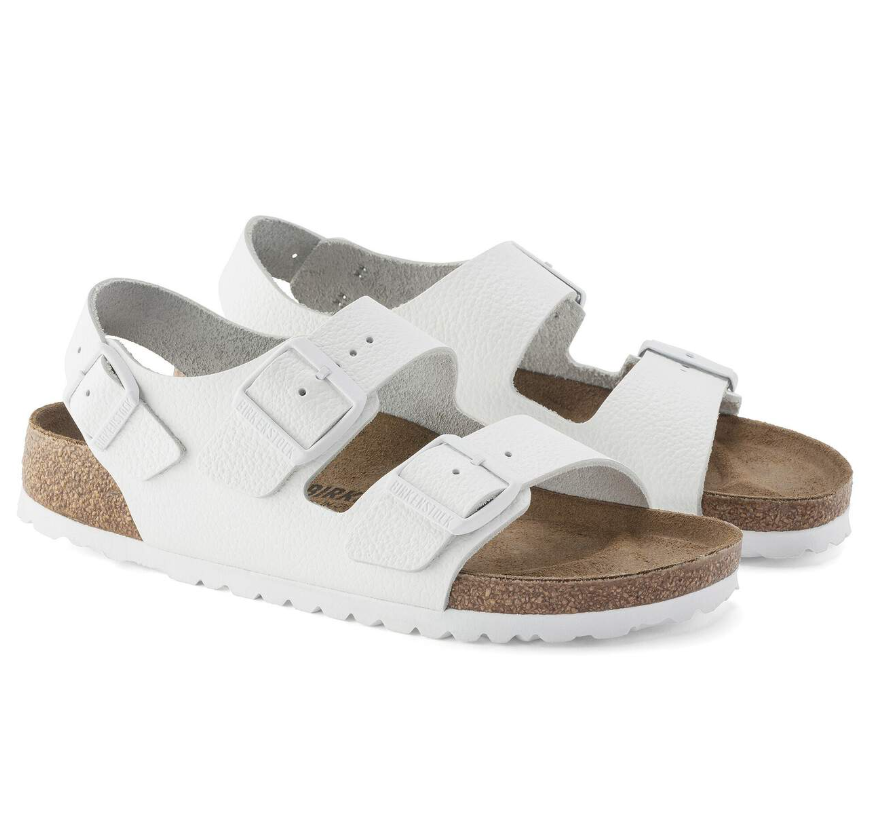 Birkenstock Milano Leather White Narrow Sandals