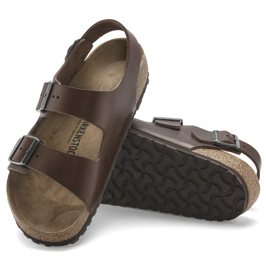 Birkenstock Milano BS Natural Leather Vintage Wood Roast Regular