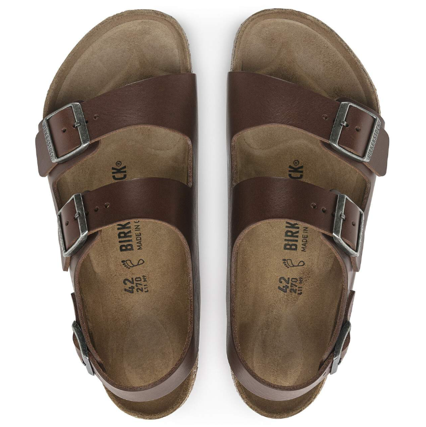 Birkenstock Milano BS Natural Leather Vintage Wood Roast Regular