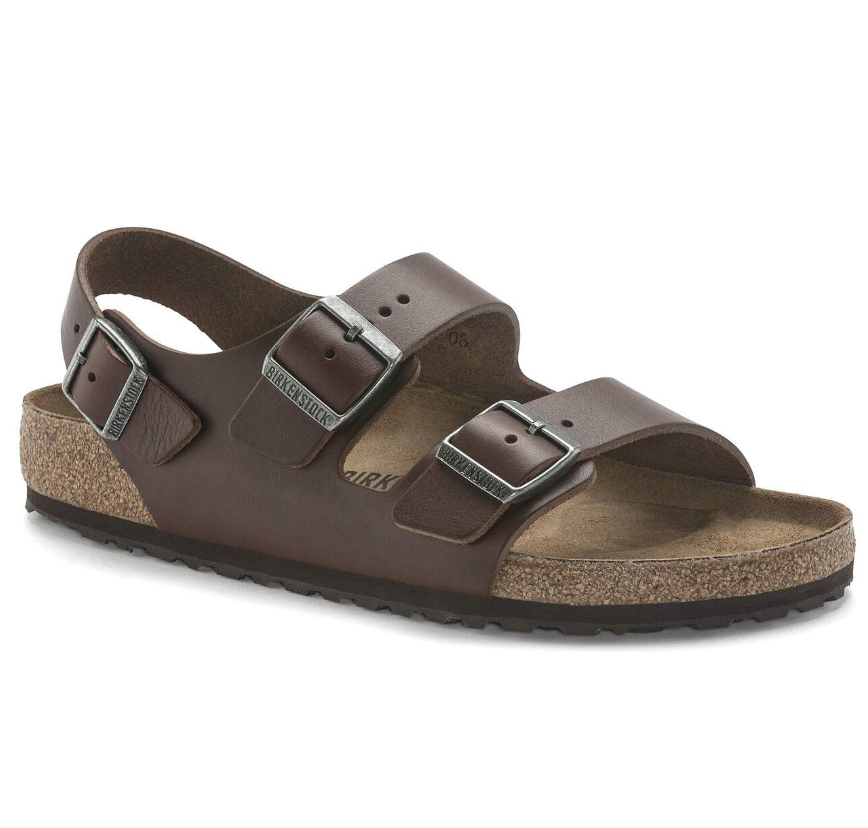 Birkenstock Milano BS Natural Leather Vintage Wood Roast Regular