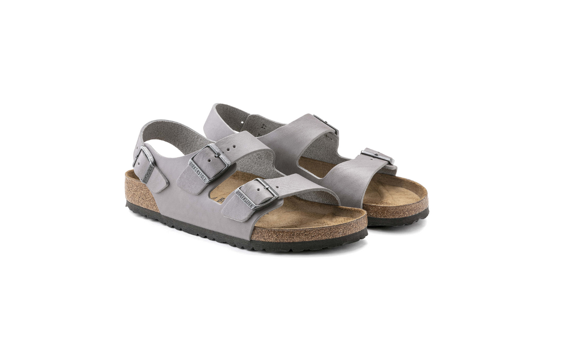 Birkenstock Milano Natural Leather Stone Coin Sandals Regular