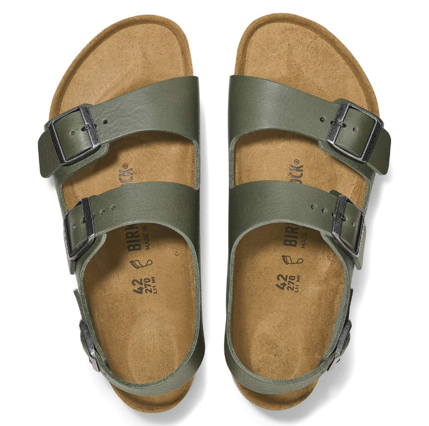 Birkenstock Milano BS Natural Leather Vintage Wood Thyme Regular