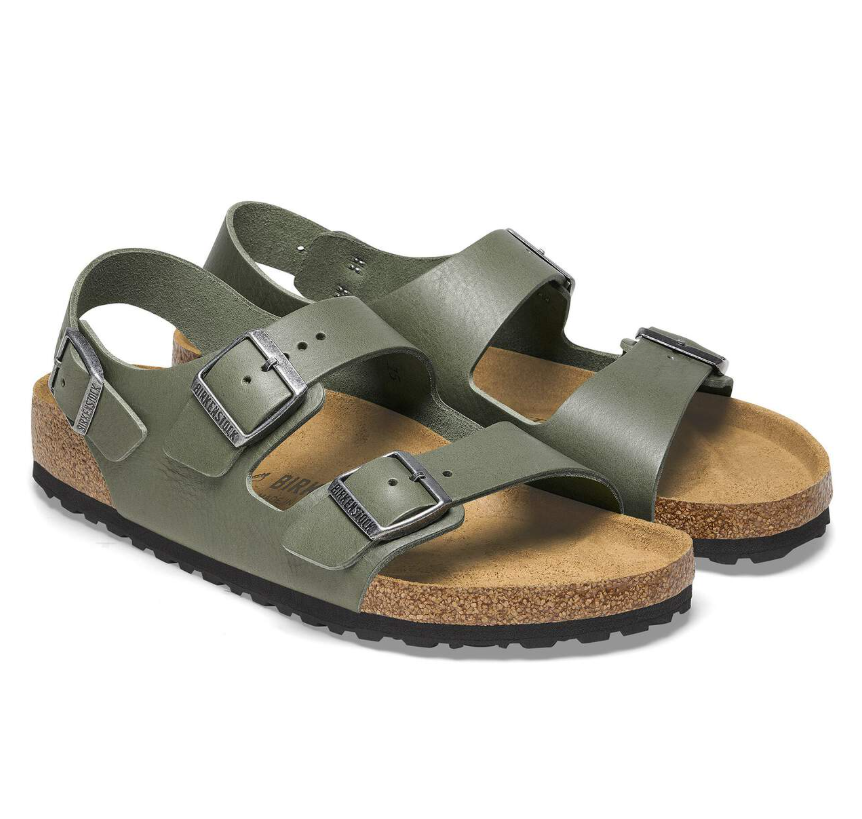 Birkenstock Milano BS Natural Leather Vintage Wood Thyme Regular