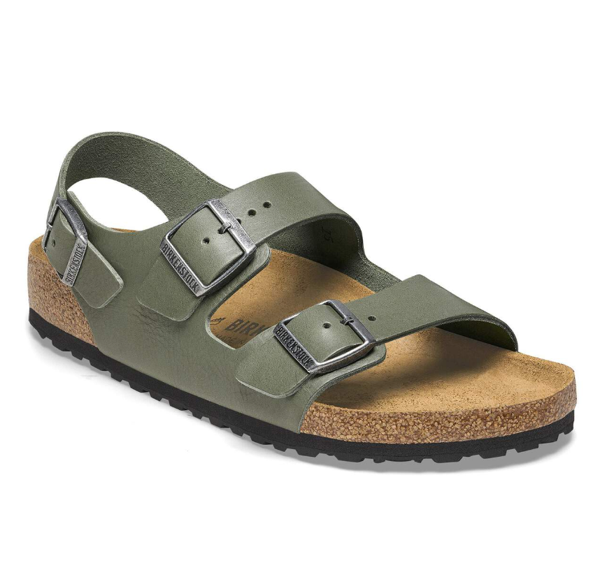 Birkenstock Milano BS Natural Leather Vintage Wood Thyme Regular