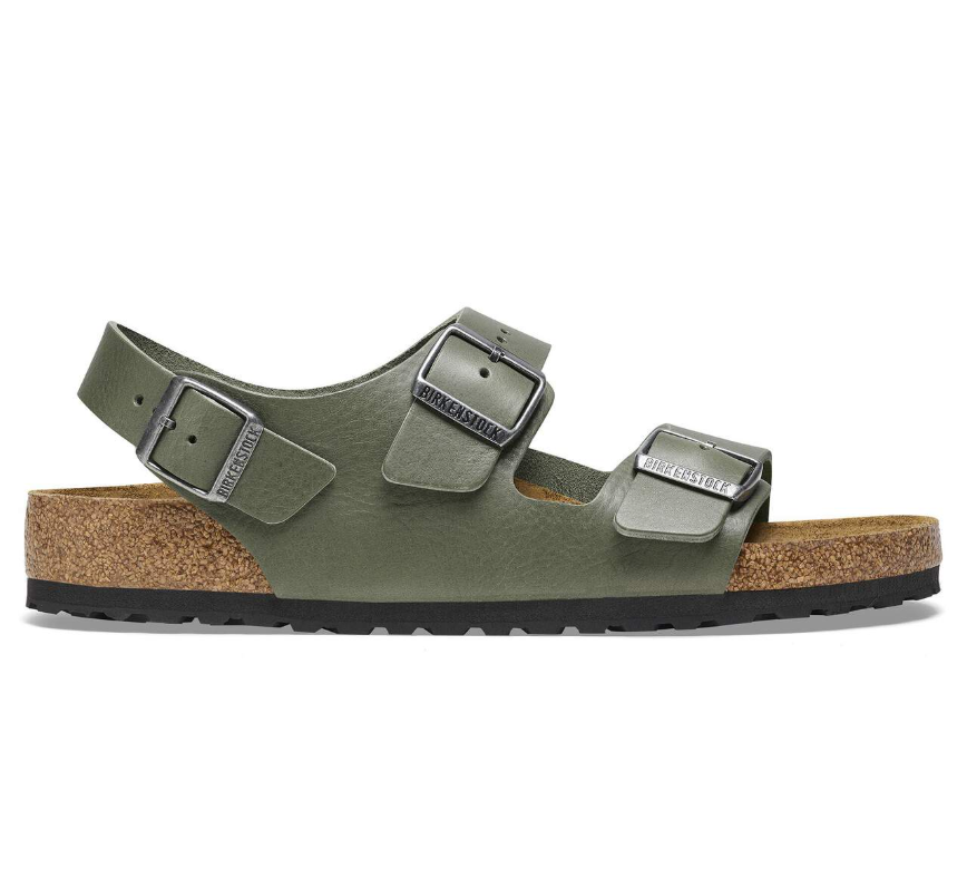 Birkenstock Milano BS Natural Leather Vintage Wood Thyme Regular