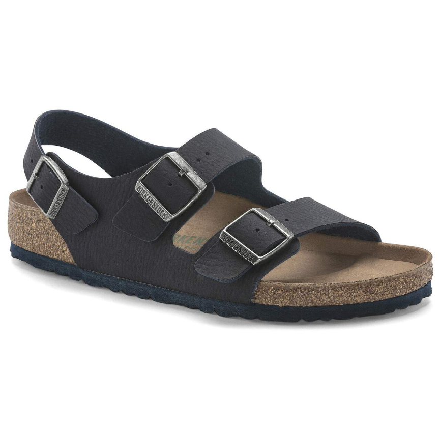 Birkenstock Milano Vegan Microfiber Desert Dust Indigo Blue Regular