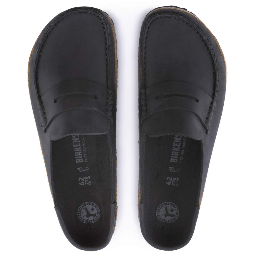 Birkenstock Naples Natural Leather Oiled Black Regular