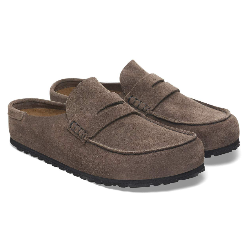 Birkenstock Naples Wrapped Suede Leather Concrete Gray Regular