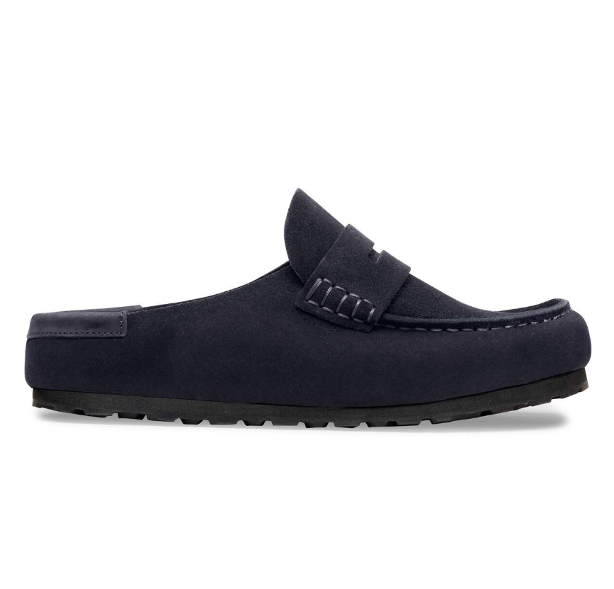 Birkenstock Naples Wrapped Suede Nubuck Midnight Clog Narrow