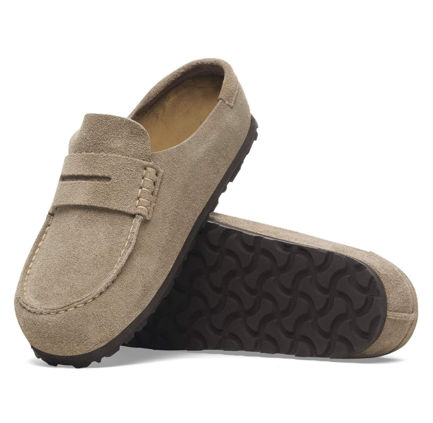 Birkenstock Naples Wrapped Suede Leather Clog - Taupe Narrow