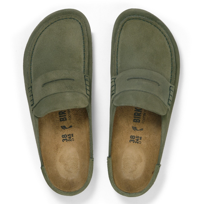 Birkenstock Naples Wrapped Suede Leather Clog - Thyme Narrow