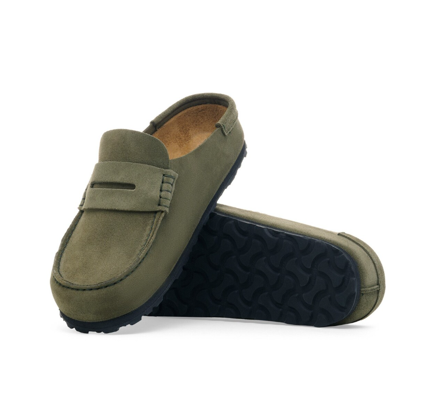 Birkenstock Naples Wrapped Suede Leather Clog - Thyme Regular