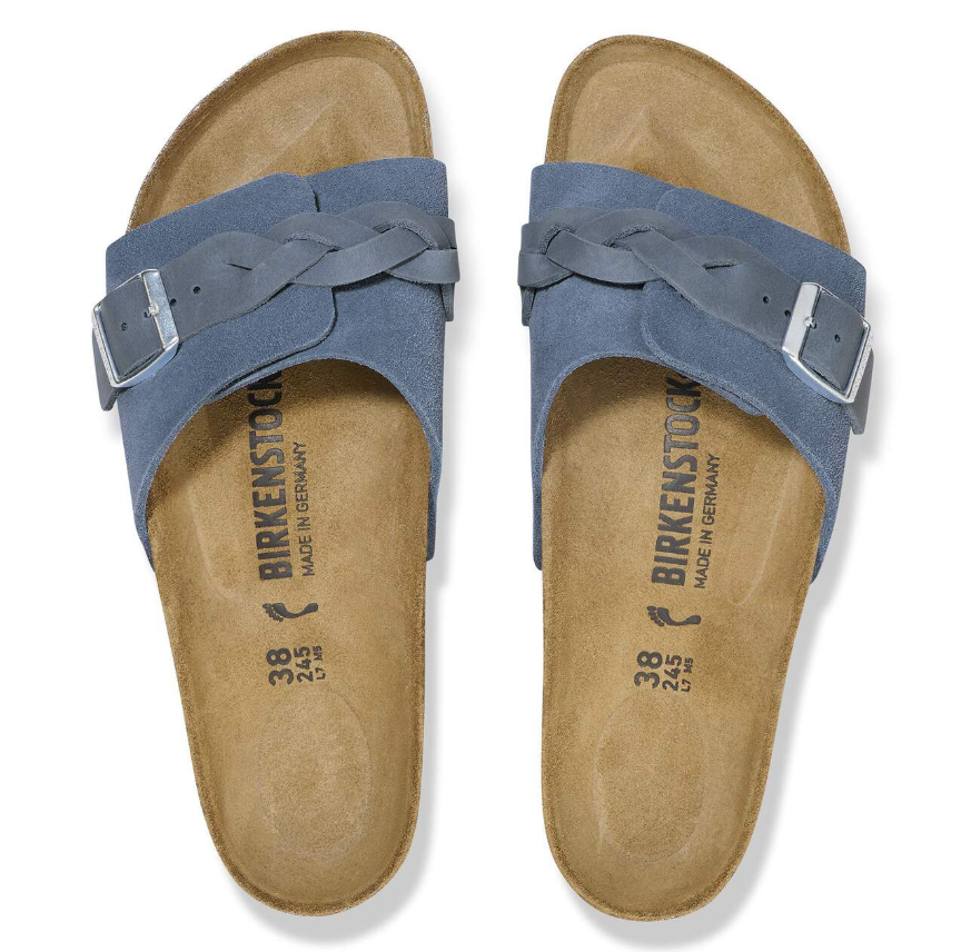 Birkenstock Oita Braided Suede Leather Elemental Blue Narrow