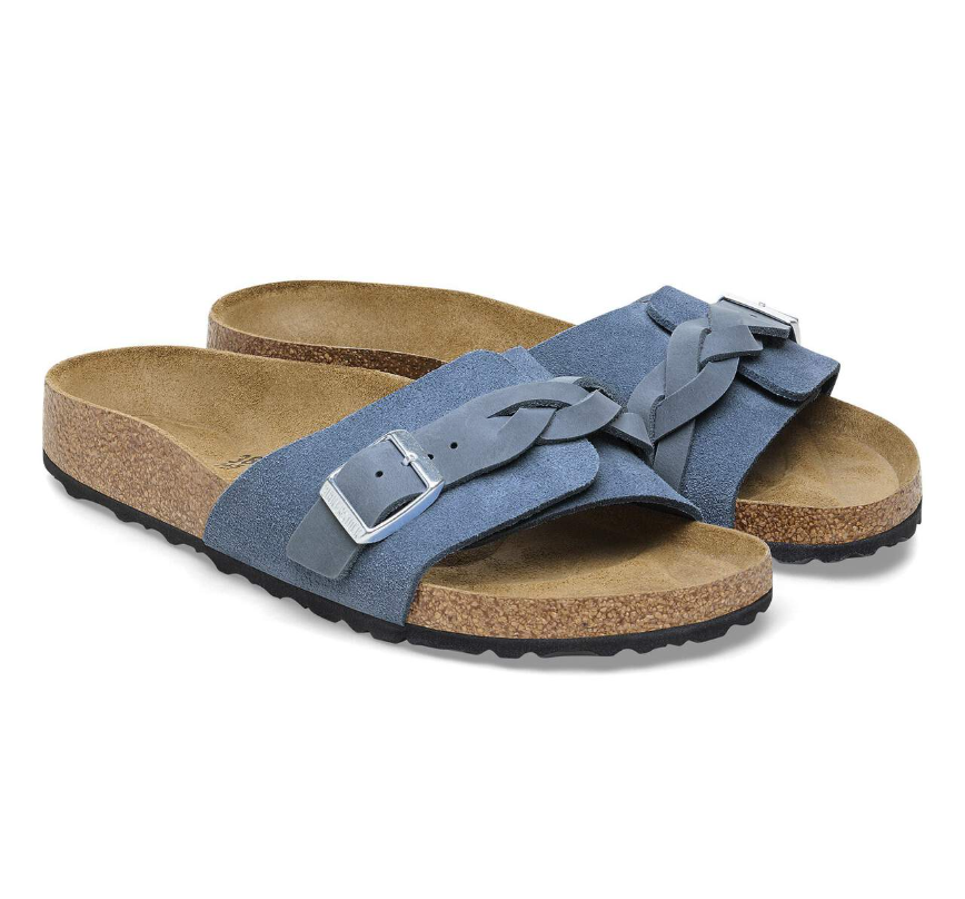 Birkenstock Oita Braided Suede Leather Elemental Blue Narrow
