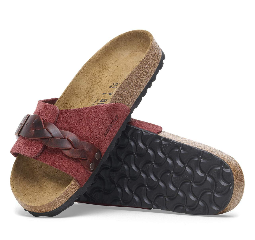 Birkenstock Oita Braided Suede Leather Zinfandel Narrow