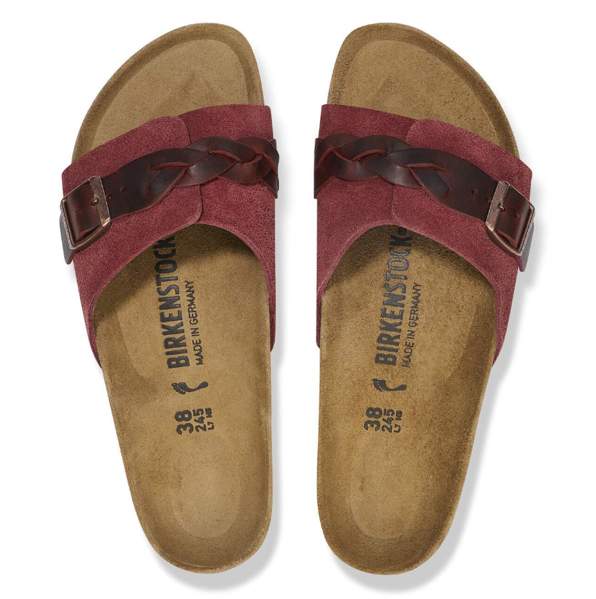 Birkenstock Oita Braided Suede Leather Zinfandel Narrow
