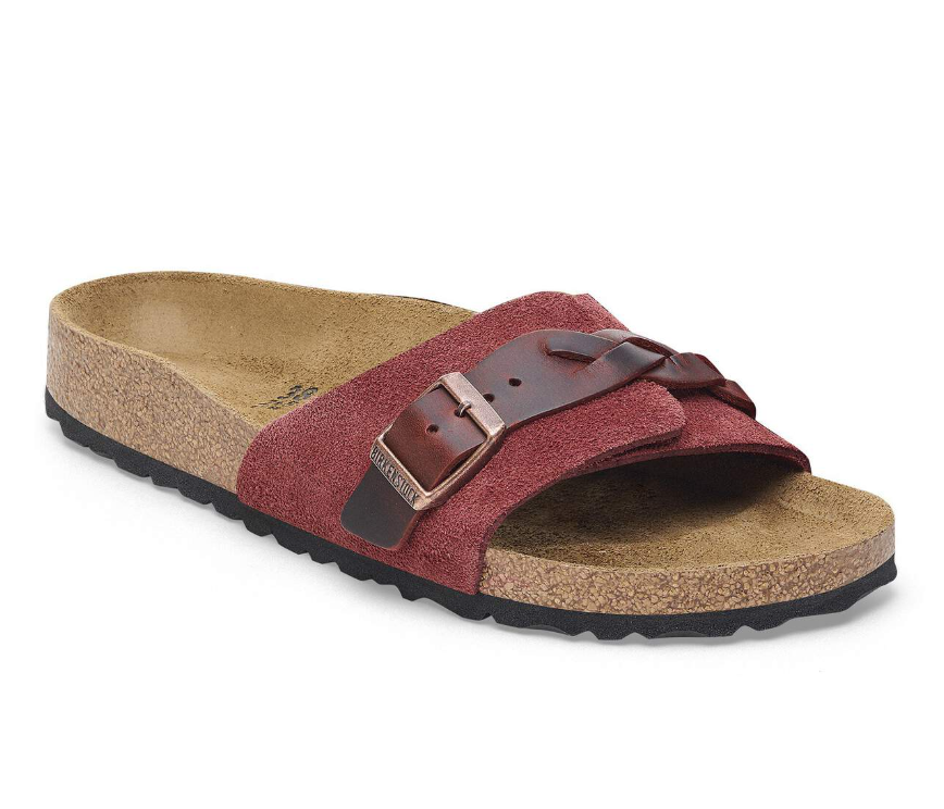 Birkenstock Oita Braided Suede Leather Zinfandel Narrow