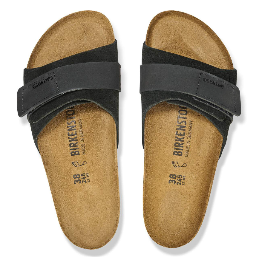 Birkenstock Oita Suede Leather Sandals Black Narrow