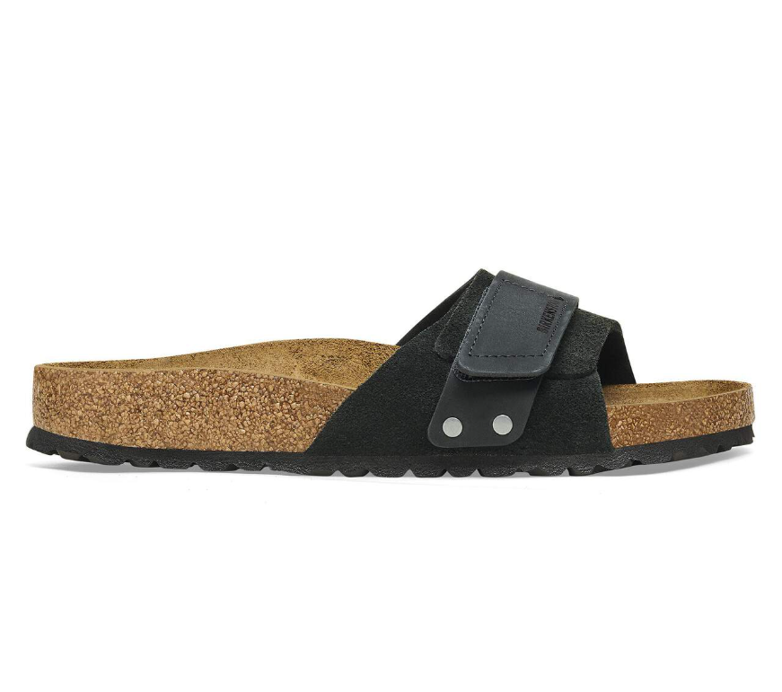 Birkenstock Oita Suede Leather Sandals Black Narrow