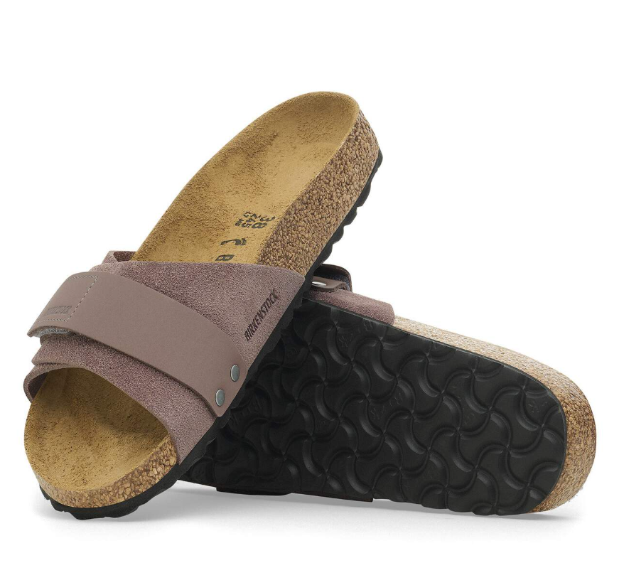 Birkenstock Oita Suede Leather Sandals Faded Purple Narrow