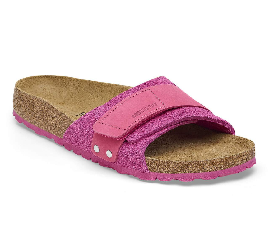 Birkenstock Oita Suede Leather Sandals Fuchsia Tulip Narrow