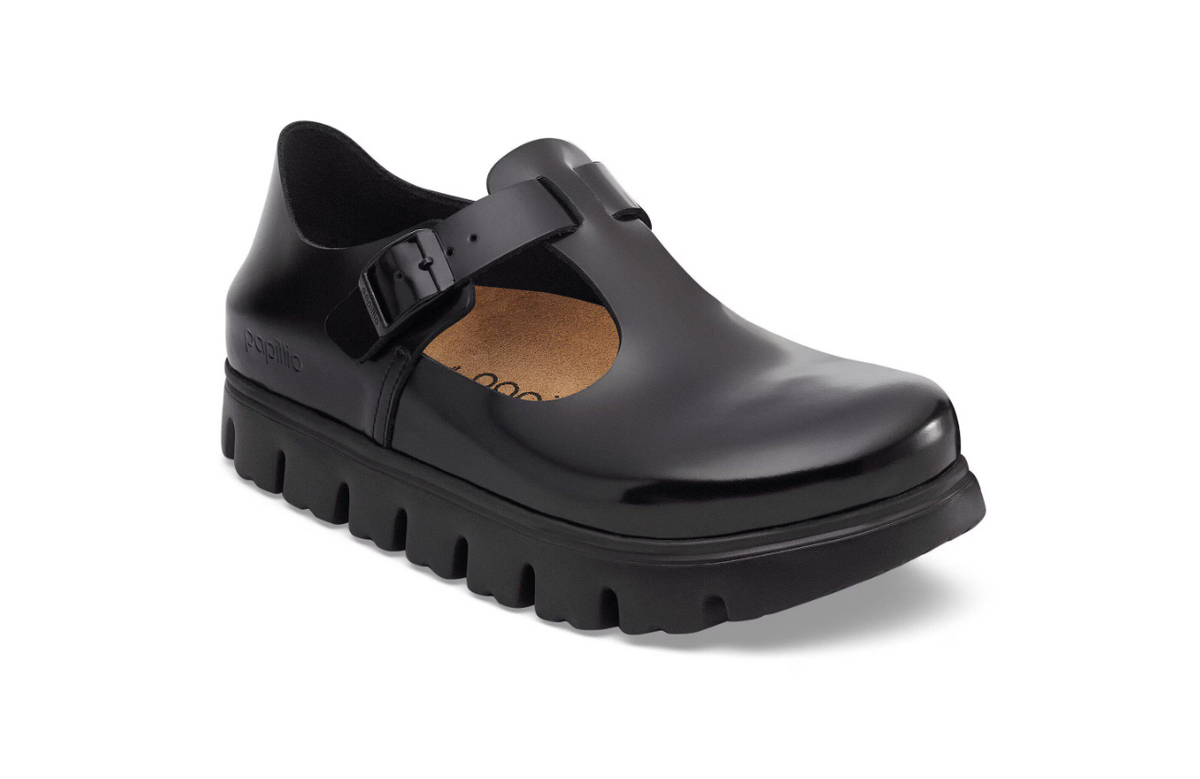 Birkenstock Papillio Paris Chunky Natural Leather Black Narrow