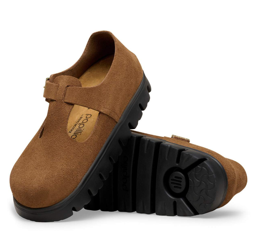 Birkenstock Paris Chunky Suede Leather Dark Tea Narrow