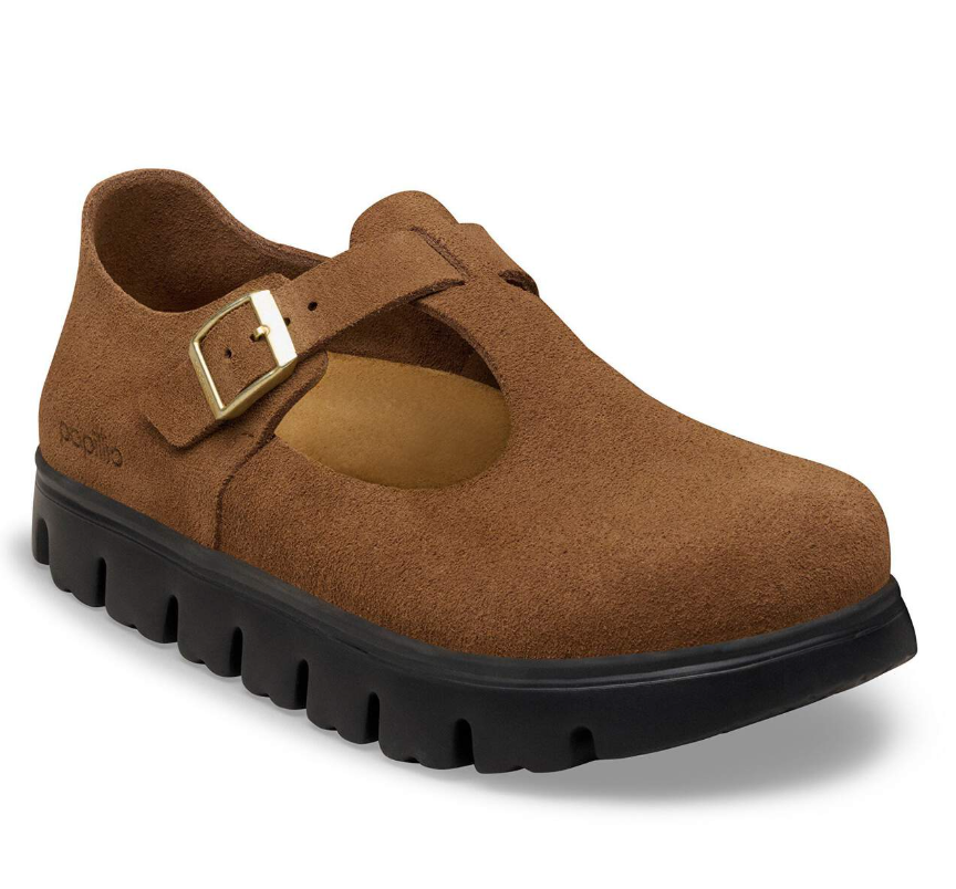 Birkenstock Paris Chunky Suede Leather Dark Tea Narrow