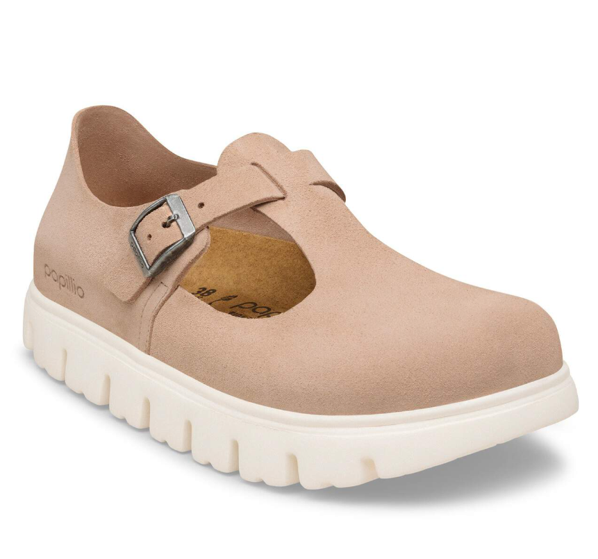 Birkenstock Paris Chunky Suede Leather Warm Sand Narrow