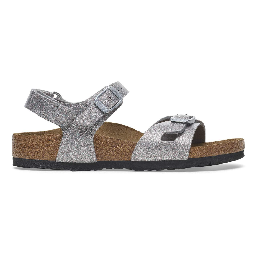 Birkenstock Rio Kids Birko-Flor Sparkling Light Silver Narrow