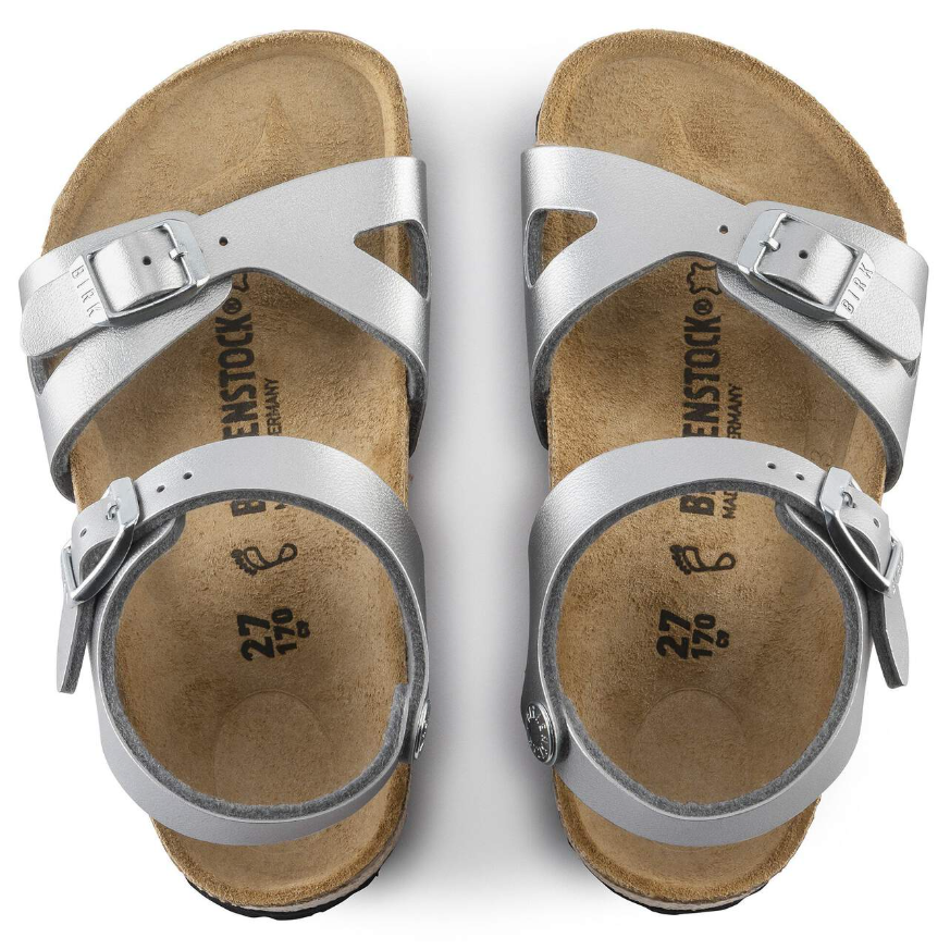 Birkenstock Rio Kids Birko-Flor Silver Sandals Narrow