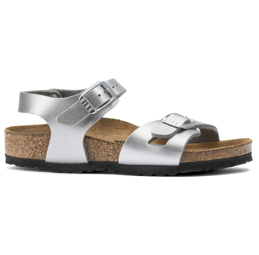 Birkenstock Rio Kids Birko-Flor Silver Sandals Narrow