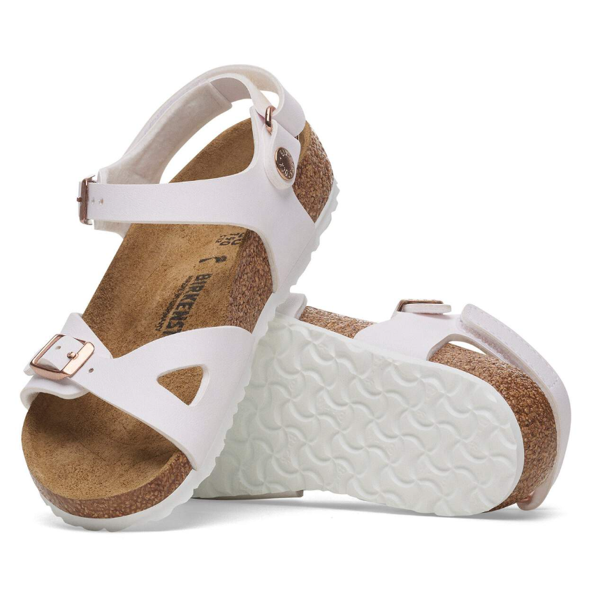 Rio Kids Birko-Flor Sandals White Narrow