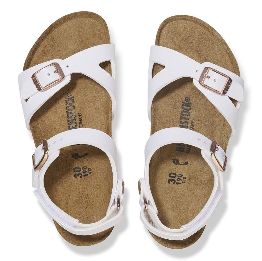 Rio Kids Birko-Flor Sandals White Narrow