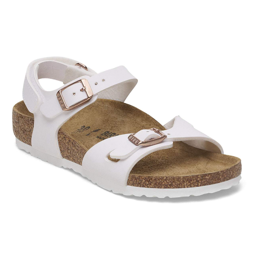 Rio Kids Birko-Flor Sandals White Narrow