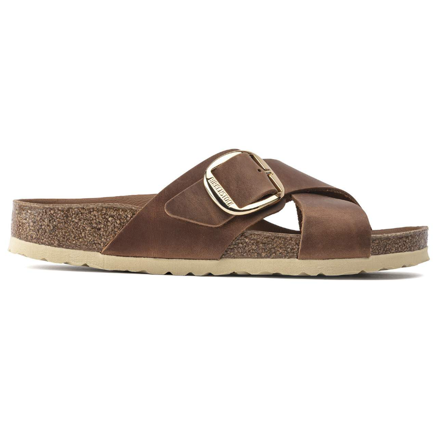 Birkenstock Siena Big Buckle Oiled Leather - Cognac, Narrow