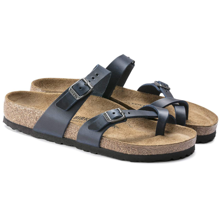 Birkenstock Mayari Oiled Leather Sandals Blue Regular