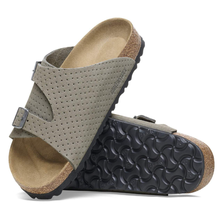 Birkenstock Zürich Suede Embossed Sandals - Dotted Stone Coin Regular