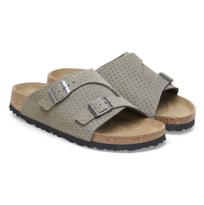 Birkenstock Zürich Suede Embossed Sandals - Dotted Stone Coin Regular
