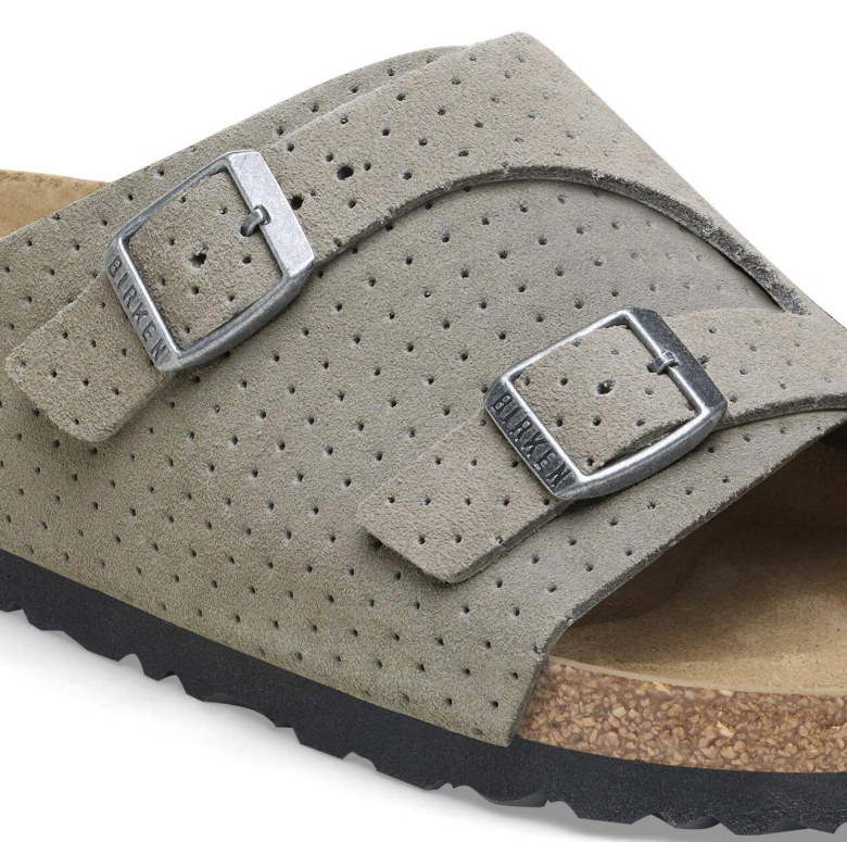 Birkenstock Zürich Suede Embossed Sandals - Dotted Stone Coin Regular