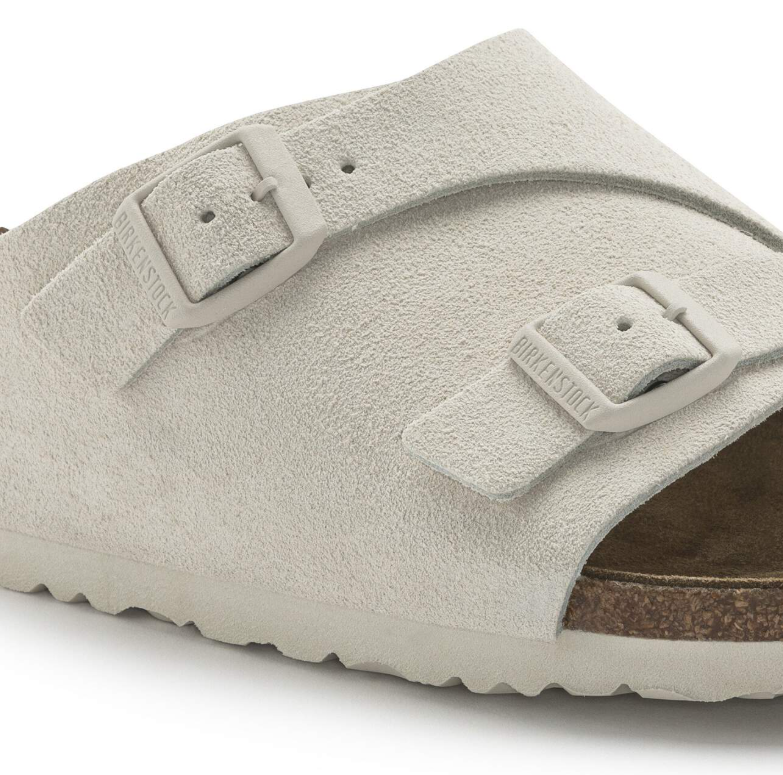 Birkenstock Zürich Suede Leather Sandals - Antique White Regular