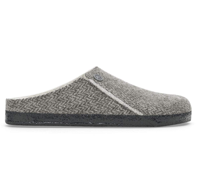 Birkenstock Zermatt Felt Shearling Herringbone Gray Narrow