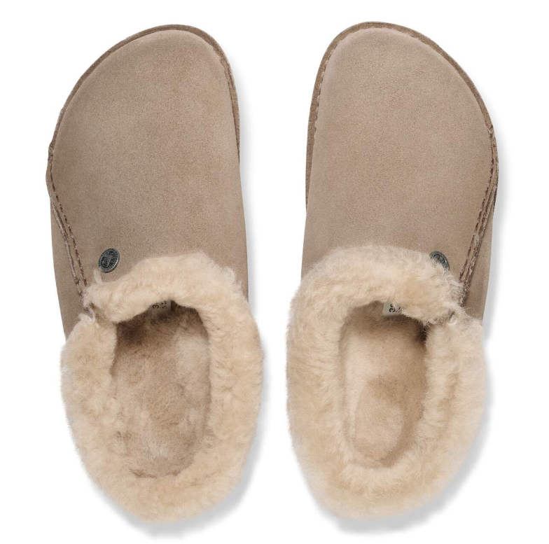 Birkenstock Zermatt Premium Shearling Suede Leather Taupe Narrow