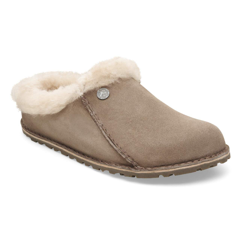 Birkenstock Zermatt Premium Shearling Suede Leather Taupe Narrow